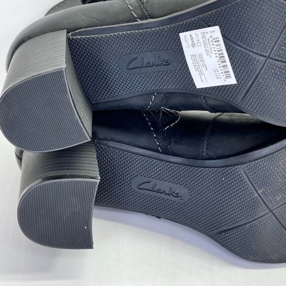 Clarks Bayla Glow Bootie Women's Size 10 in Black Heeled Ankle Boot - Picture 15 of 16